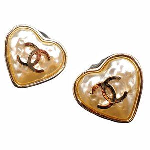 Chanel Heart Shaped Earrings